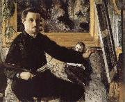 Gustave Caillebotte The self-portrait in front of easel painting